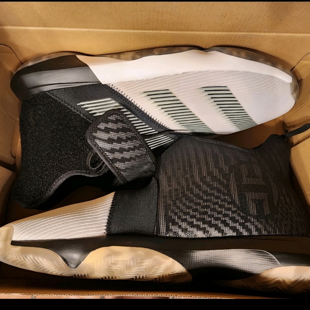 Adidas Men's Black and White Athletic Shoes